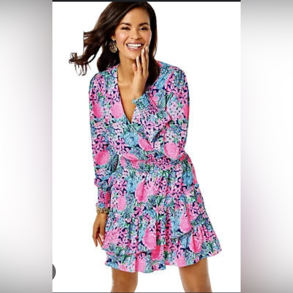 Lilly Pulitzer cristiana oyster bay navy always be blooming size 12 nwt - Picture 2 of 6